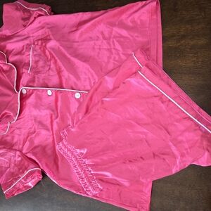 Pink Satin Pajama Set